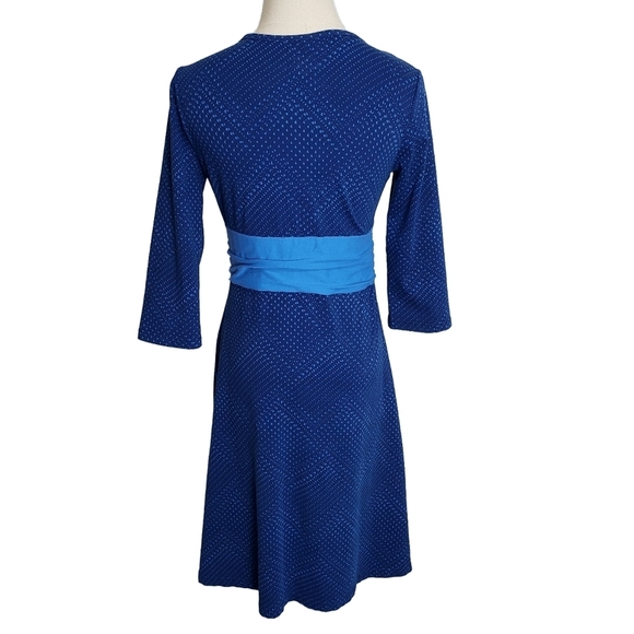 PATAGONIA Blue Margot Dress Organic Cotton 3/4 Sleeve Size M - Picture 2 of 4